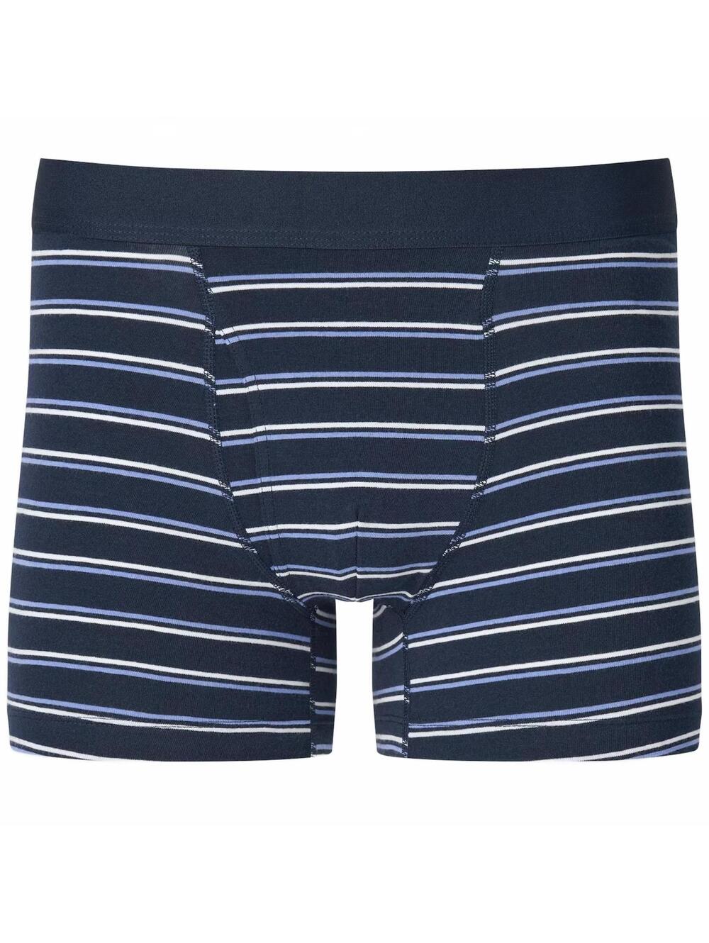 Uniqlo Set of 2 Cotton Boxer Briefs Gray & Navy Striped Medium